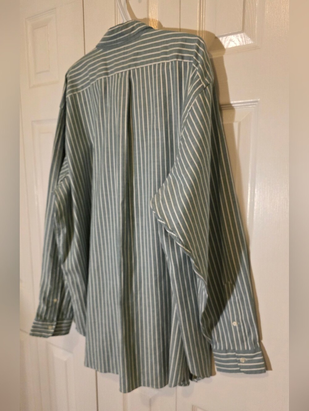 Lauren Ralph Lauren Men's 3XB Big Sage Green White Stripe Oxford Button-Down - Picture 8 of 9